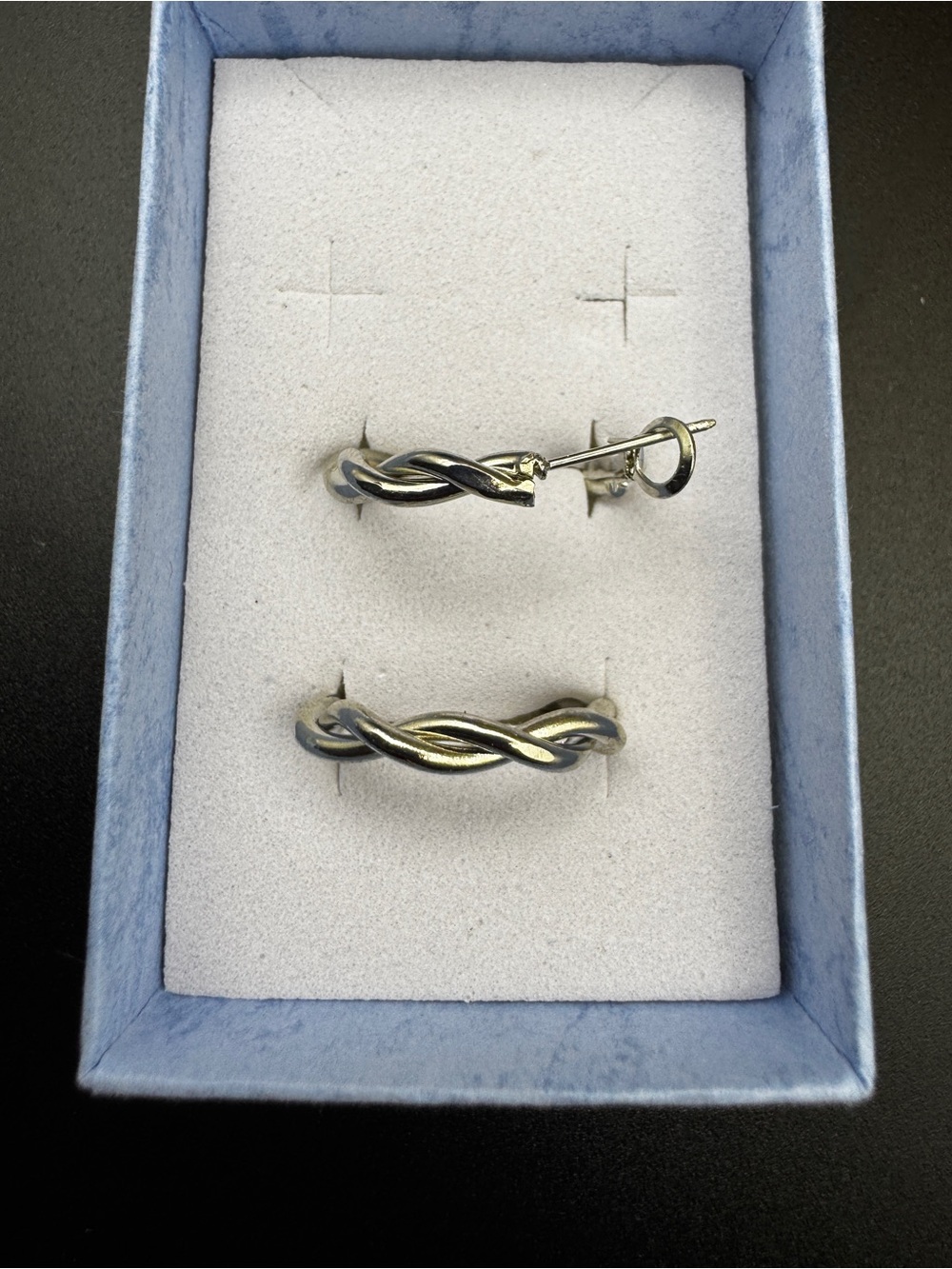 Braided Hoop Earrings in Polished Silver